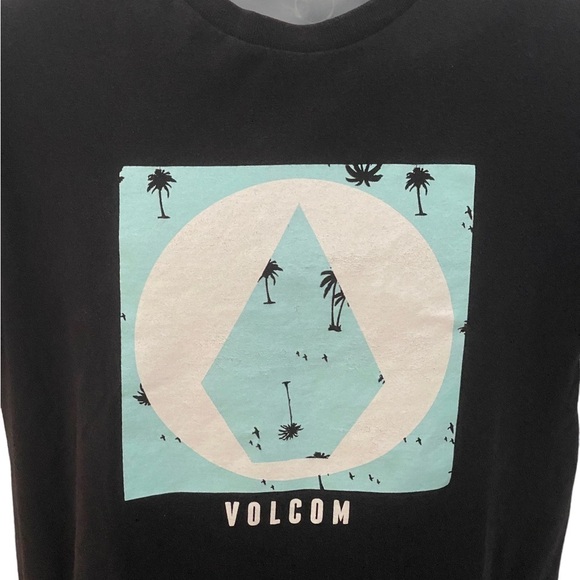 VOLCOM Stone Skate Surf Palm Trees Tropical Tee Shirt Men M Medium - Picture 2 of 5